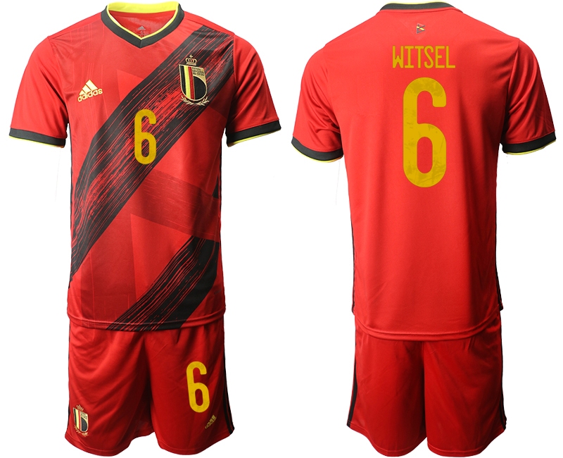 Men 2021 European Cup Belgium home red #6 Soccer Jersey